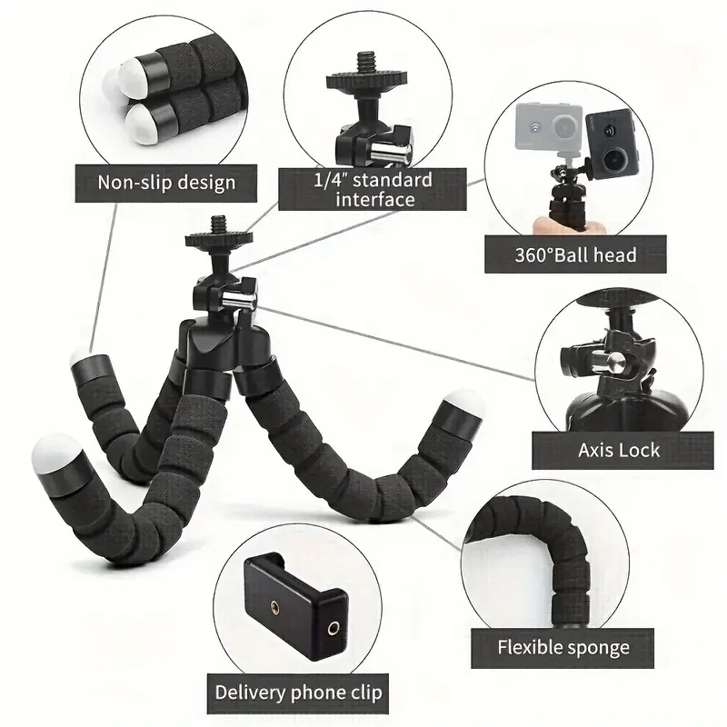 Flexible Mini Phone 360° Rotating Tripod