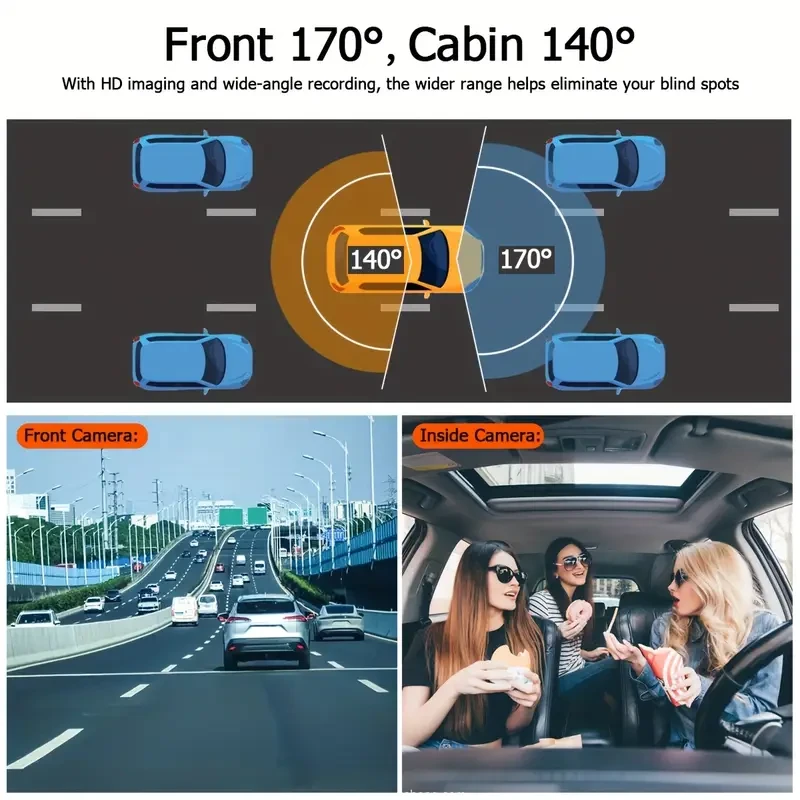 ZKCAMSPY HD 1080P Dash Cam with 170° Wide Angle