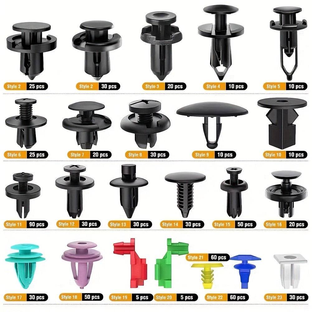 725pcs Auto Fastener Clips Kit – Car Body Push Retainer Pin Rivet Bumper Door Trim Panel Retainer Fasteners with Auto Removal Tool