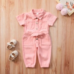 Girls' Korean-style Lapel Jumpsuit