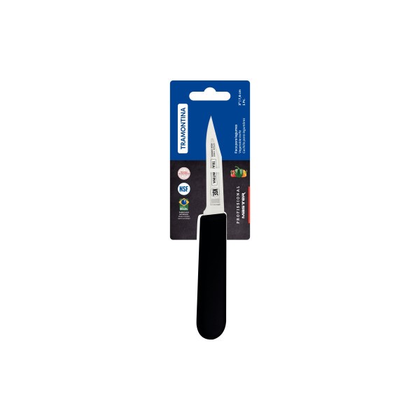 Professional Master Black Paring Knife Tappered 3", 8cm - Tramontina
