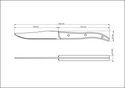 Churrasco Steak Knife Micro Serrated Narrow Polywood 4", 10cm - Tramontina