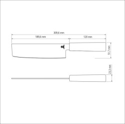 Sushi Nakiri Knife 7" 19cm  - Tramontina
