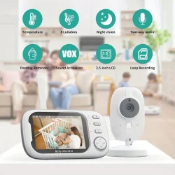 720P Baby Monitor – Wireless Video Monitor with Temperature Alert and Night Vision