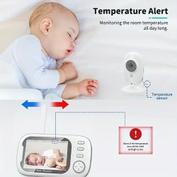 720P Baby Monitor – Wireless Video Monitor with Temperature Alert and Night Vision