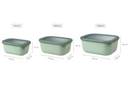 Cirqula Rectangle Large Set 3-Piece Nordic Sage  - Mepal