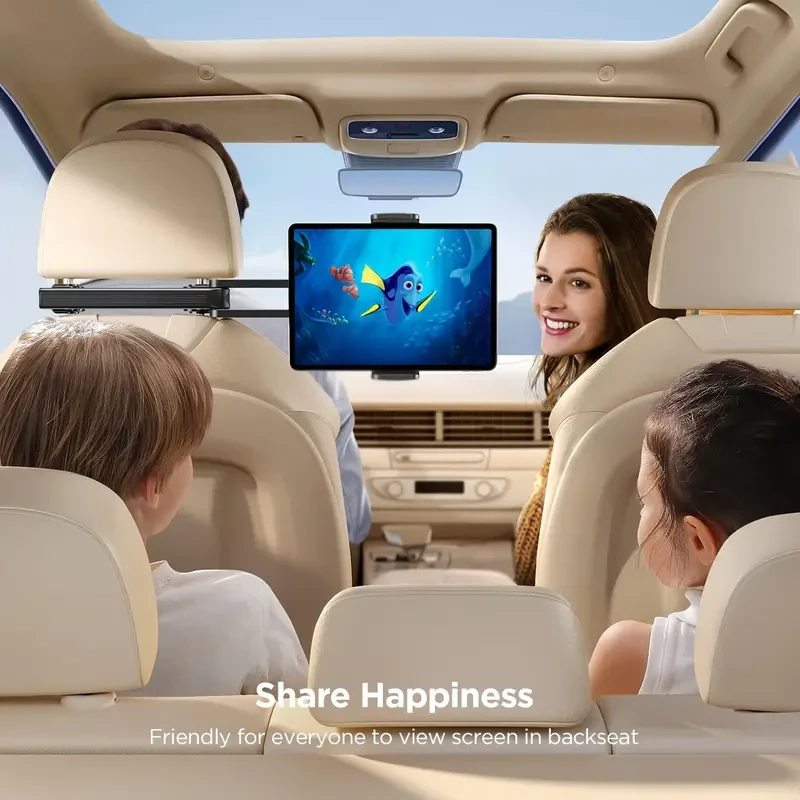 Tablet Holder for Car, 360° Adjustable Mount, One-Handed Operation