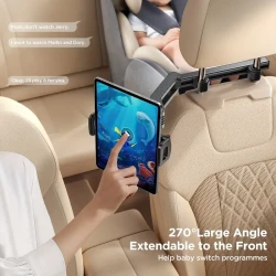 Tablet Holder for Car, 360° Adjustable Mount, One-Handed Operation