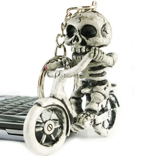 Keychain pendant bicycle skull pendant