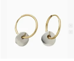 Simple Circle Dual Color Electroplated Earrings