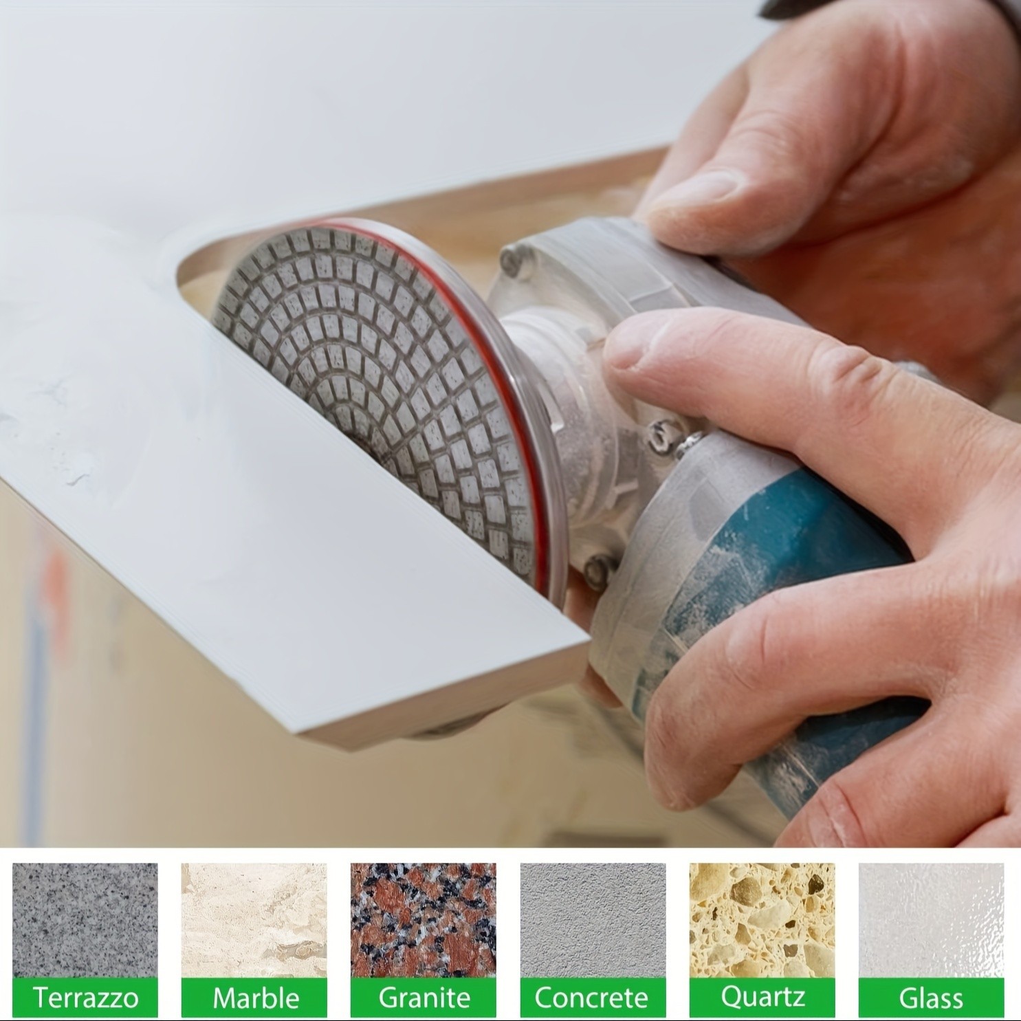 12pcs 4in Diamond Polishing Disc Set – Wet/Dry Grinding and Polishing Pads with 50-6000 Grit for Granite, Concrete, Marble, Stone Countertops, and Quartz Stone