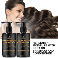 2pcs Keratin Smooth Shampoo and Conditioner Set