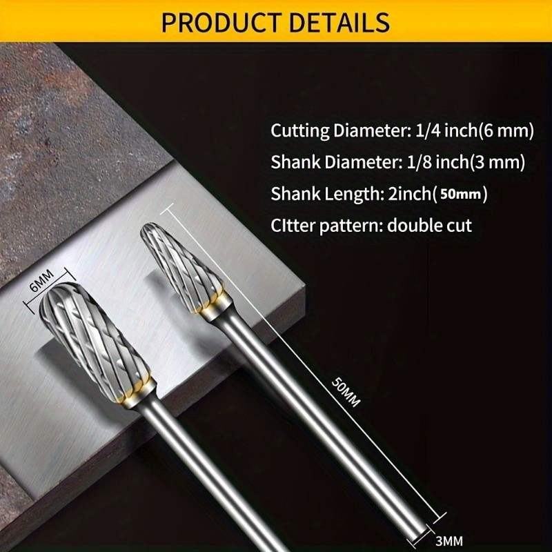 10pcs Tungsten Steel Burrs Set – Versatile Carving, Engraving, and Polishing Tool for Wood, Metal, and Stone – No Assembly Required!