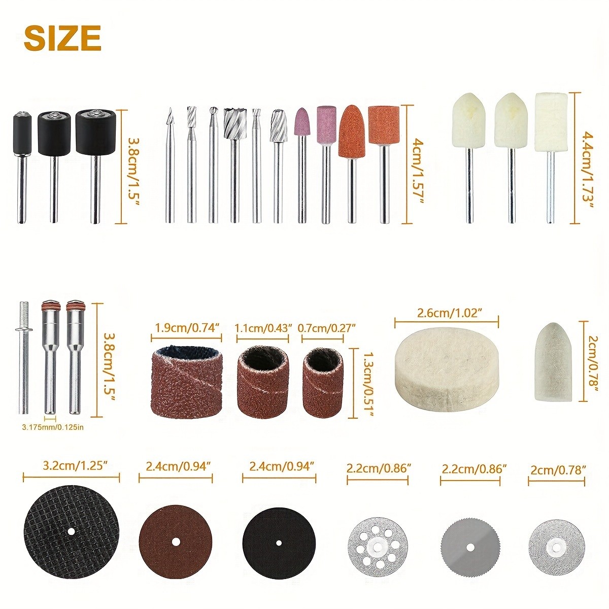 217Pcs Rotary Tool Accessories Kit – Comprehensive Set with Grinding Heads, Wool Wheels, Cutting Discs, and More for Versatile Cutting, Grinding, Carving, and Polishing
