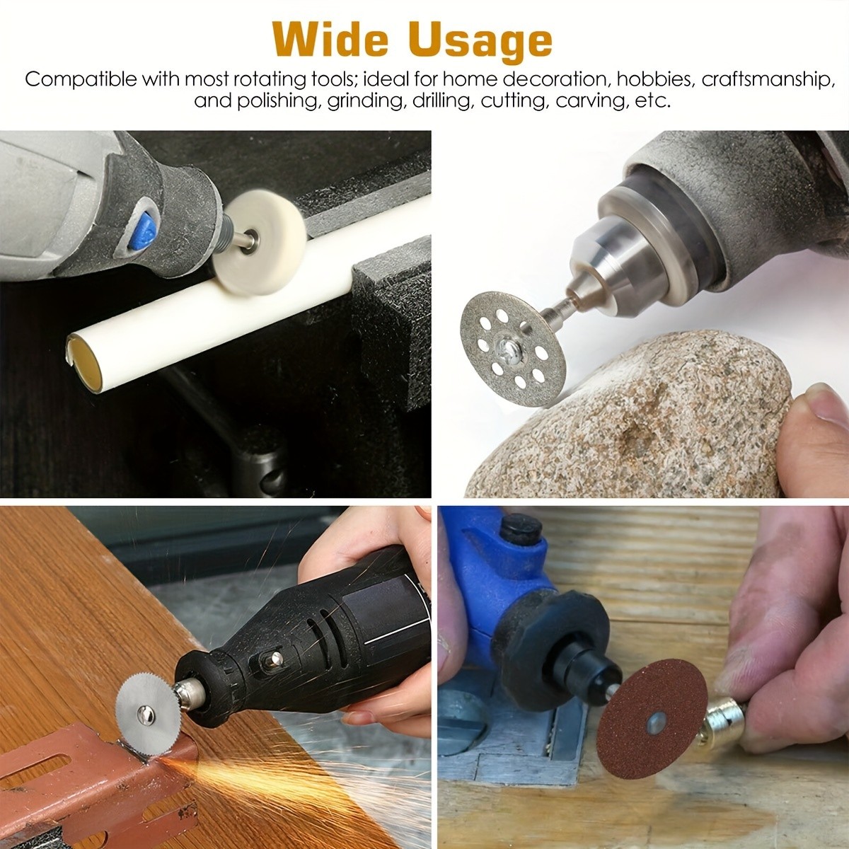 217Pcs Rotary Tool Accessories Kit – Comprehensive Set with Grinding Heads, Wool Wheels, Cutting Discs, and More for Versatile Cutting, Grinding, Carving, and Polishing