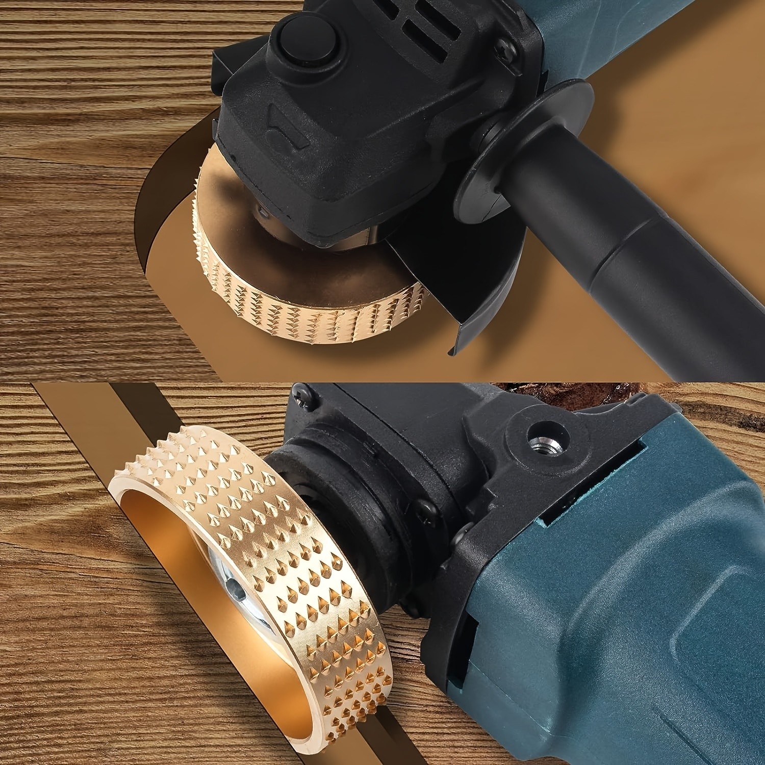 3pcs Wood Carving Disc Set – 4-1/2 Inch Attachments with 5/8 Inch Arbor – Grinding Wheel for Grinding and Shaping – Golden