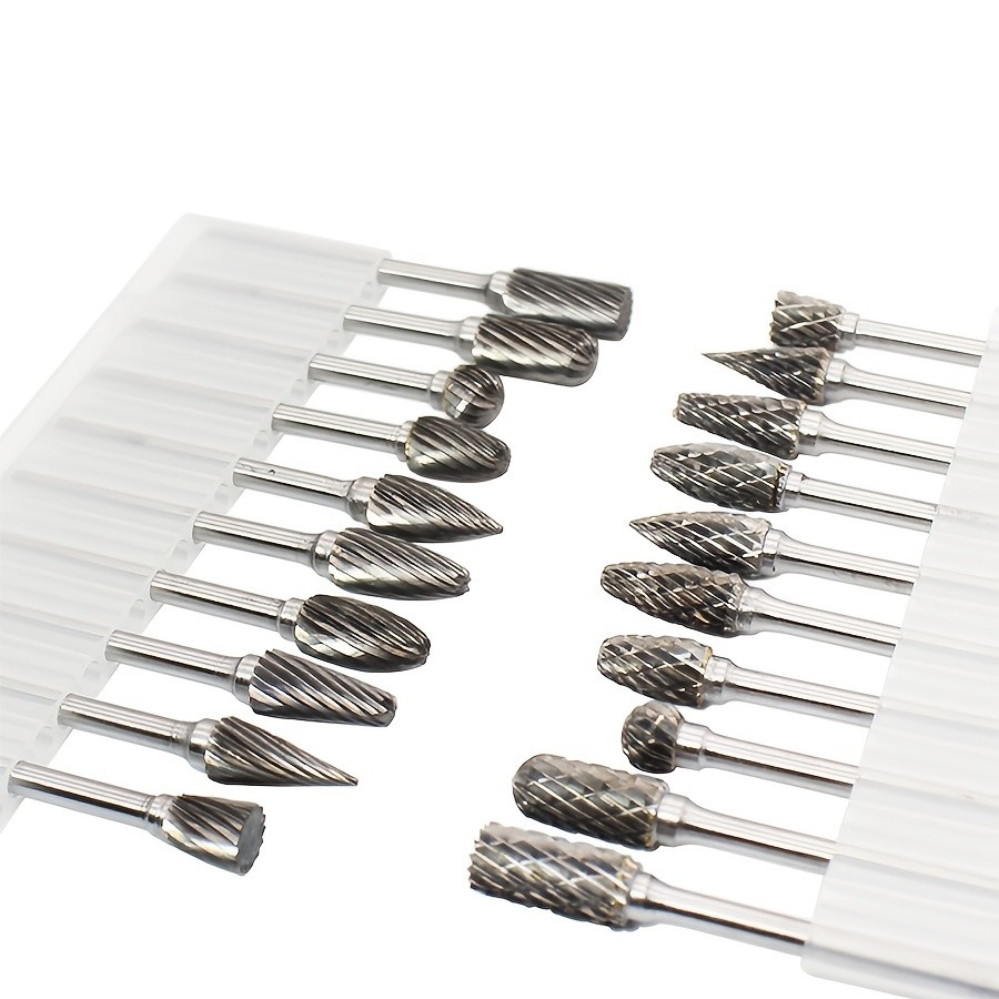 10pcs Double Cut Tungsten Carbide Grinding Bits Set – Carbide Deburring Tungsten Steel Grinding Bits – Compatible with Rotary Tools