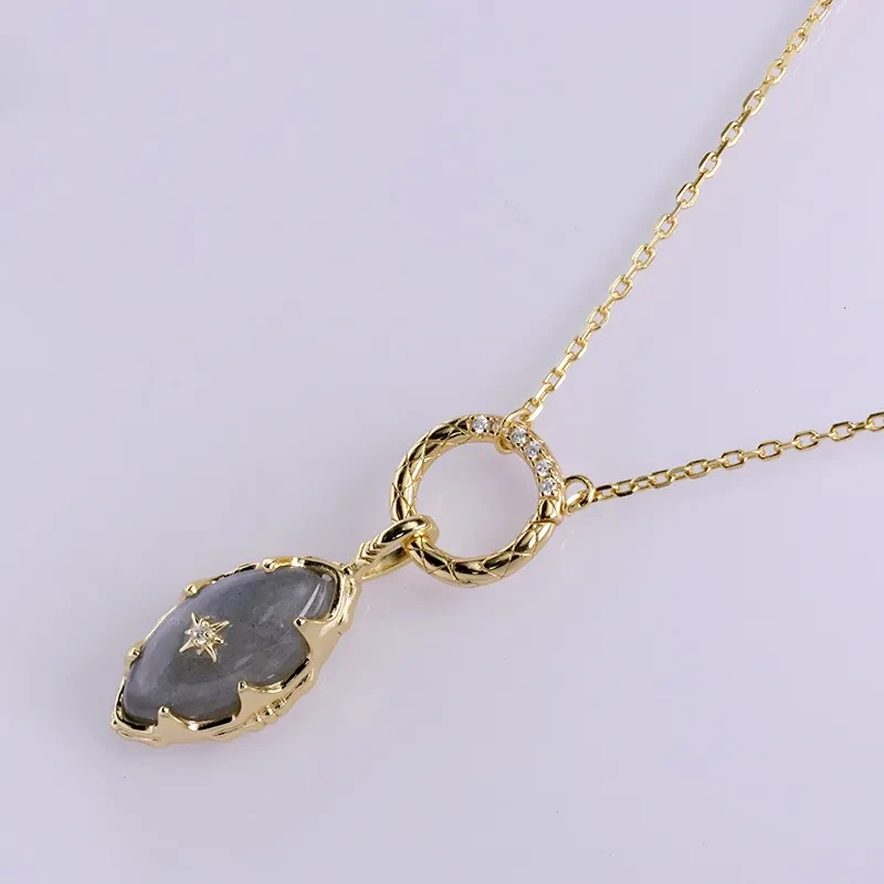 Stone Horse Eye Female Necklace Pendant