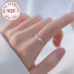 Luxury S925 Silver Plated Open Ring for Women | Adjustable Fit with Synthetic Cubic Zirconia, March Birthstone, Perfect for Daily Wear & Gift Occasions