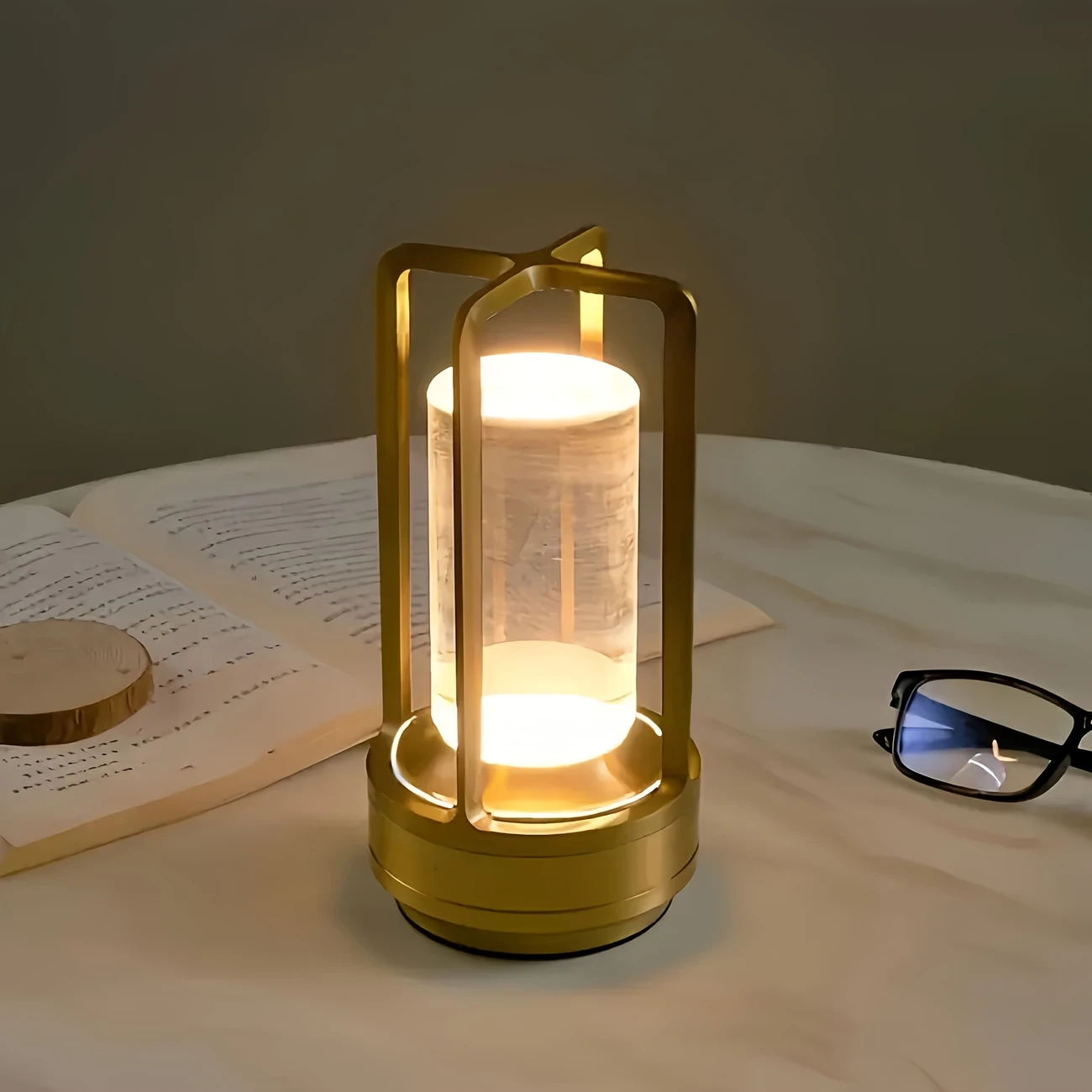 Cross Crystal USB Light | Touch Tricolor Endless Dimming, Rechargeable Lithium Battery LED Night Light for Office & Home Decor