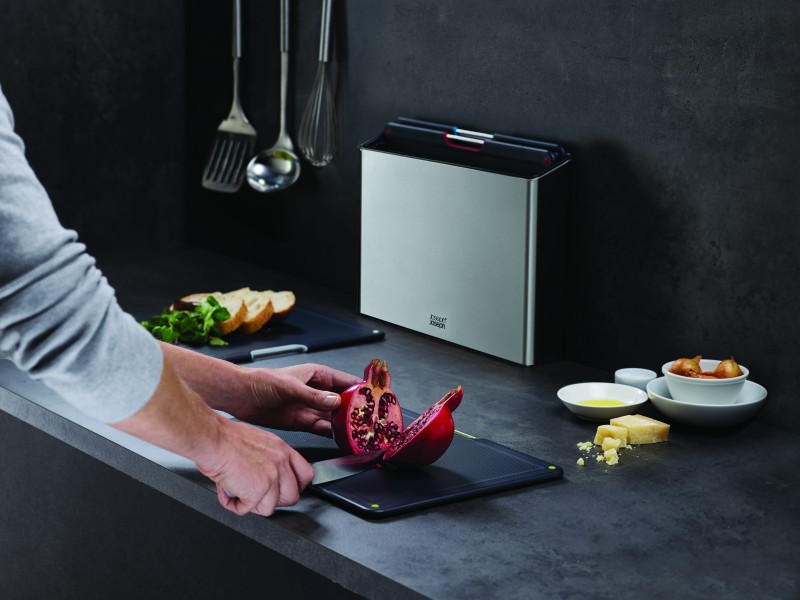 Folio Steel 4-piece chopping board set – Stainless Steel - Joseph Joseph