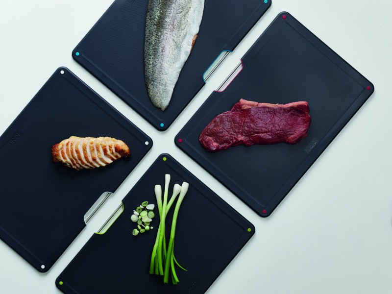 Folio Steel 4-piece chopping board set – Stainless Steel - Joseph Joseph