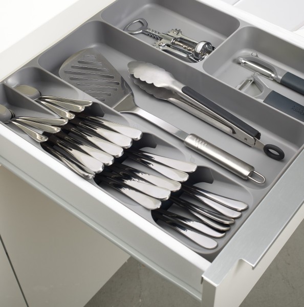 DrawerStore cutlery utensil and gadget organiser - Grey - Joseph Joseph
