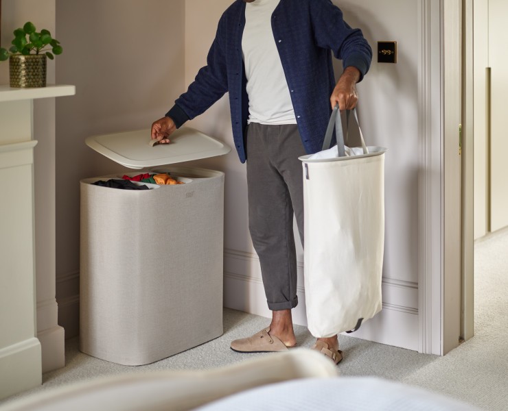 Tota Trio 90L Laundry Separation Basket - Ecru - Joseph Joseph