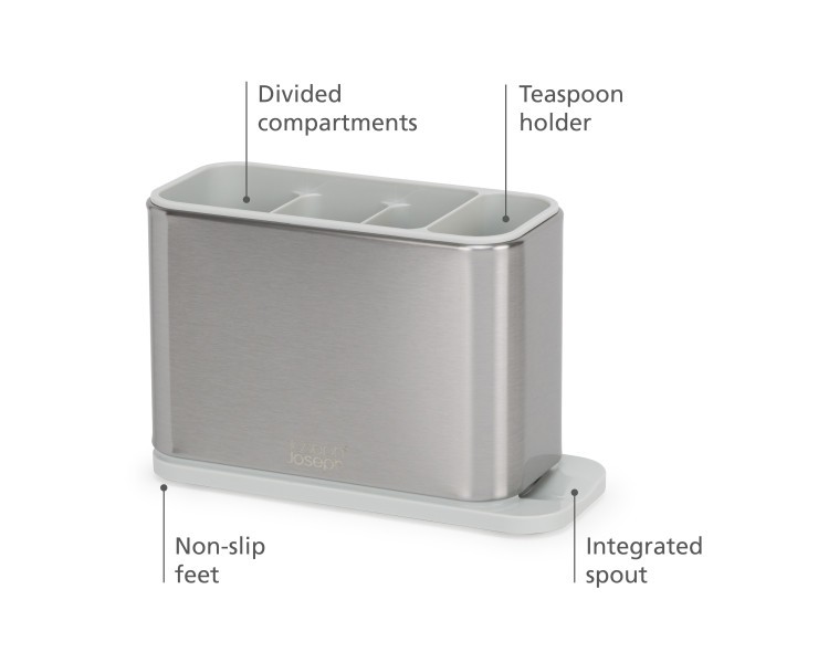 Surface Cutlery Drainer Stainless Steel - Stone - Joseph Joseph