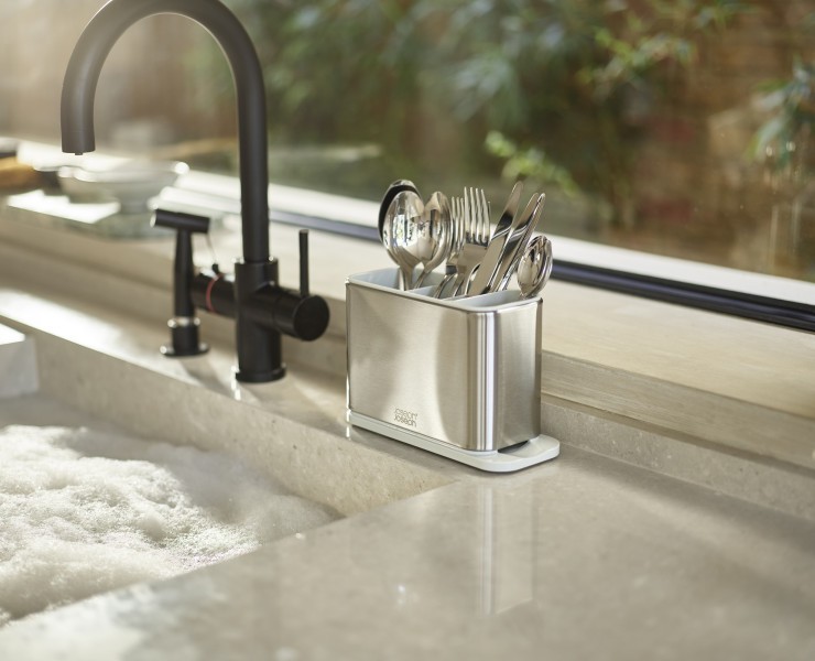 Surface Cutlery Drainer Stainless Steel - Stone - Joseph Joseph