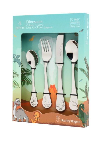 Children's Cutlery 4 Piece Set - Dinosaurs - Stanley Rogers