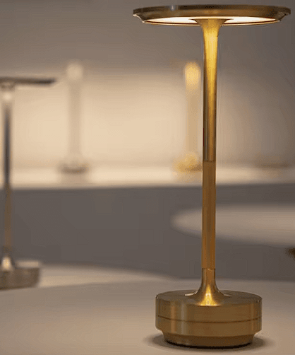 Ambience Aura Cordless LED Table Lamp Brushed Brass  - Tablekraft