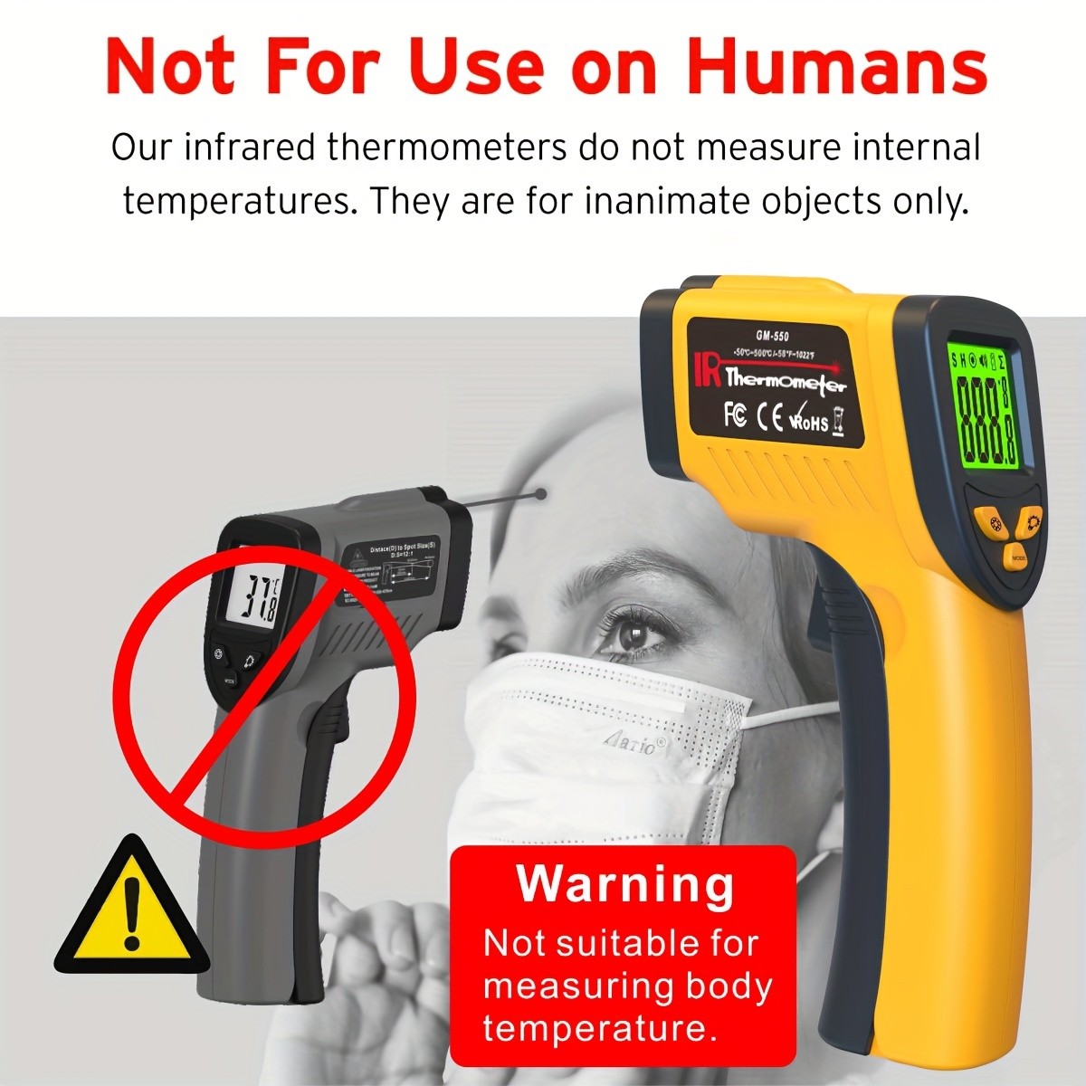 High-Precision Infrared Thermometer for Cooking, Grilling, and Engine Temperatures -58°F to 1022°F - Accurate and Easy to Use