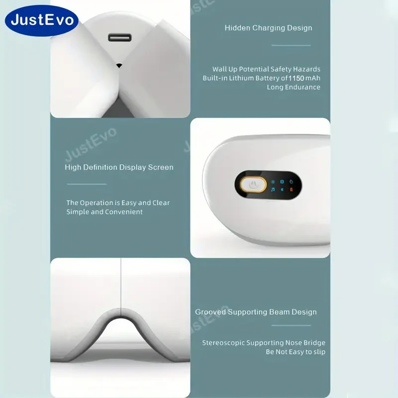 JustEvo Rechargeable Eye Mask with Heat & Music