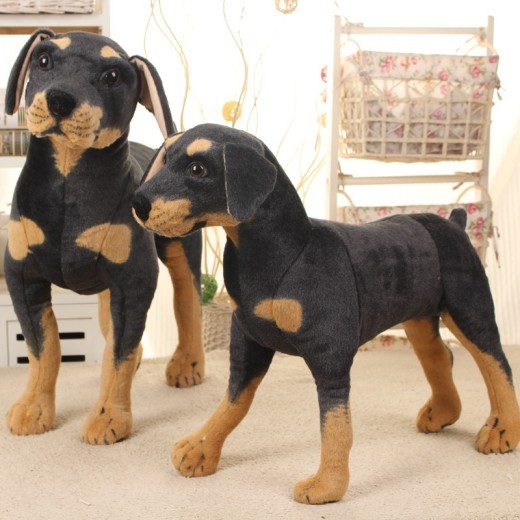Black Dog Simulation Doll Plush Toys