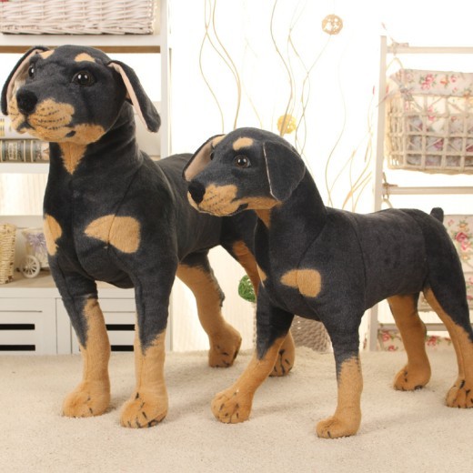 Black Dog Simulation Doll Plush Toys