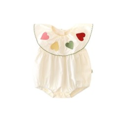 Girls' Sweet Loving Heart Lace One-piece Onesie
