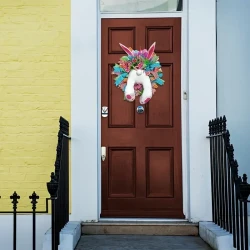 Electric Easter Bunny Wreath with Thief Ears
