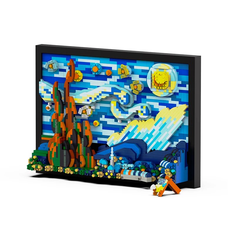 1731PCS Starry Night Building Blocks – Assembly Toy, Art Drawing Blocks