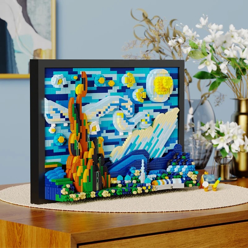 1731PCS Starry Night Building Blocks – Assembly Toy, Art Drawing Blocks