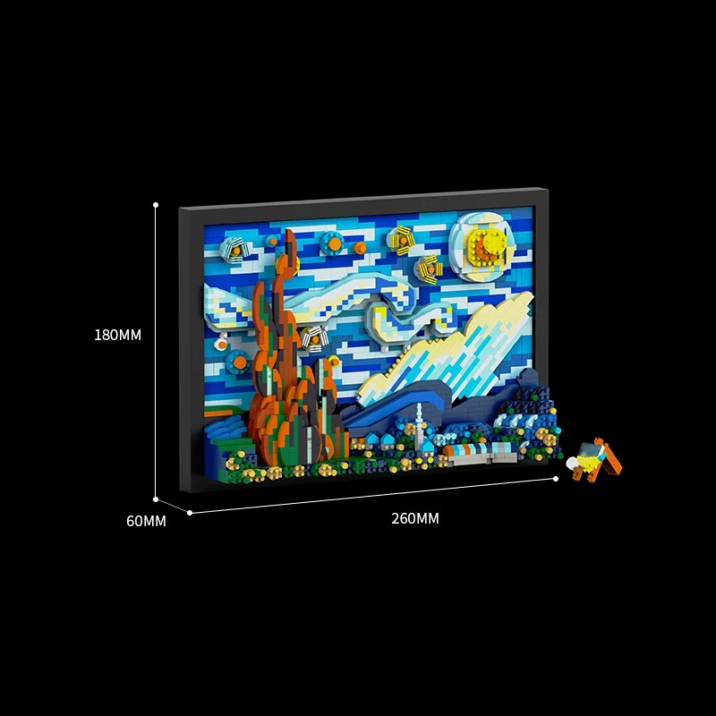 1731PCS Starry Night Building Blocks – Assembly Toy, Art Drawing Blocks