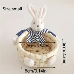 Easter Bunny rattan storage basket set