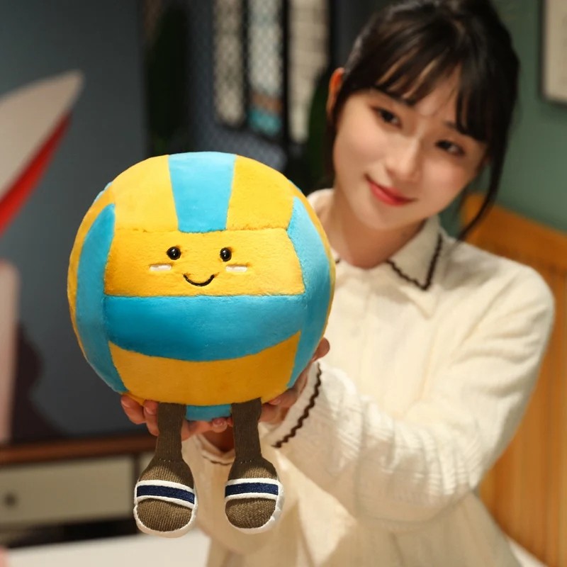 26cm Soft Sports Volleyball Plush Doll With Feet – Kawaii Decorative Gift Toy