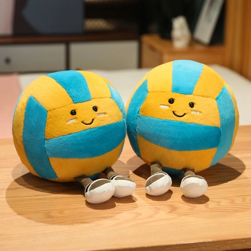 26cm Soft Sports Volleyball Plush Doll With Feet – Kawaii Decorative Gift Toy