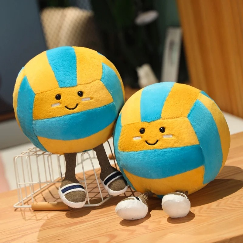 26cm Soft Sports Volleyball Plush Doll With Feet – Kawaii Decorative Gift Toy