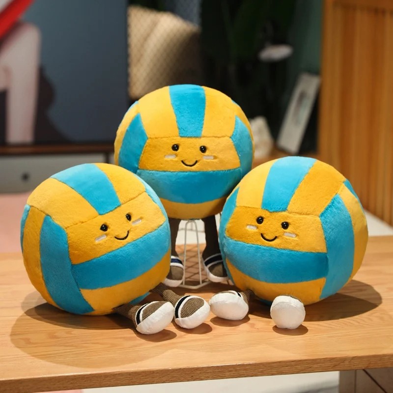 26cm Soft Sports Volleyball Plush Doll With Feet – Kawaii Decorative Gift Toy