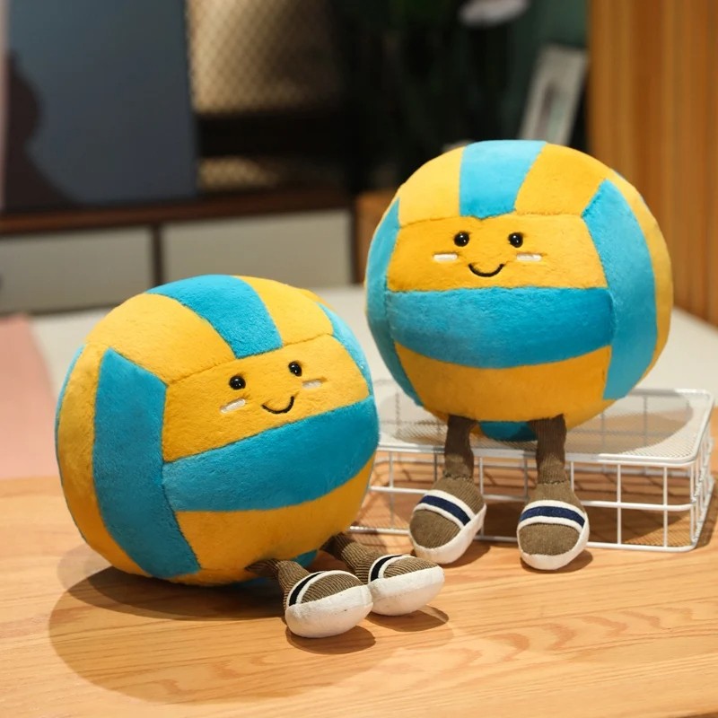 26cm Soft Sports Volleyball Plush Doll With Feet – Kawaii Decorative Gift Toy