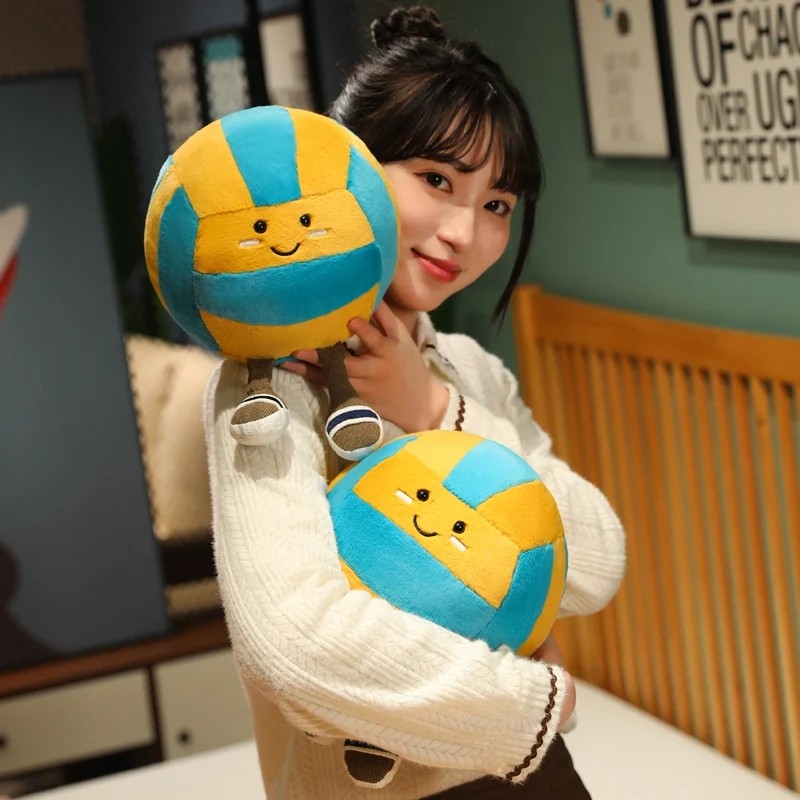 26cm Soft Sports Volleyball Plush Doll With Feet – Kawaii Decorative Gift Toy