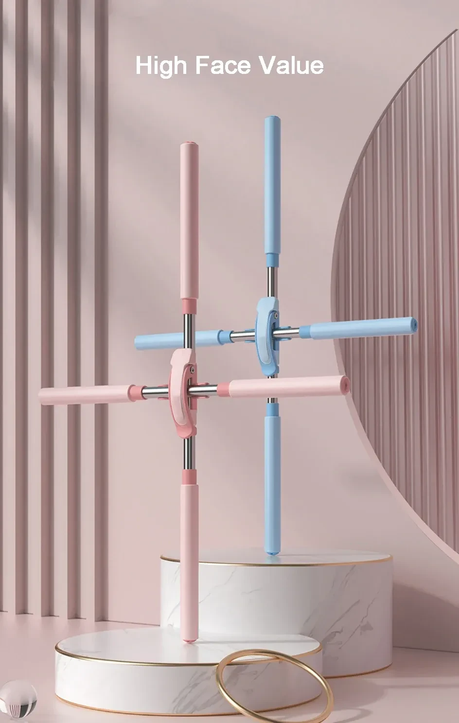 Adjustable yoga stick