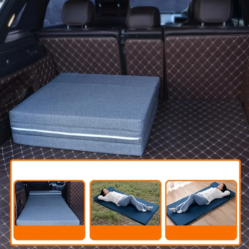 Portable Car Folding Mattress – Four-Fold Mattress for Travel, Camping, RV Use, and Outdoor Activities, Ultra-Thick Space-Saving Design
